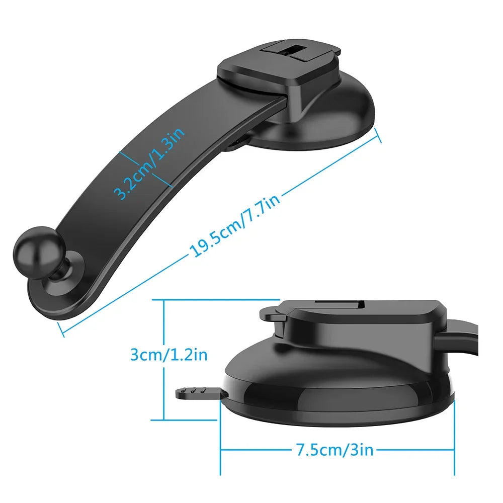 Dual Car Phone Holder – Bendable Memory Neck, 360° Rotatable Adjustable Dash Mount for Cell Phones