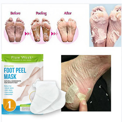 FlowWeek Exfoliating Foot Mask – Removes Dead Skin, Calluses & Dry, Chapped Feet for Smooth, Soft Skin