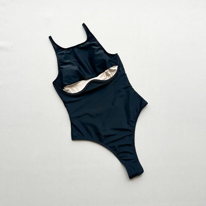 Vintage Black One-Piece Bikini Swimsuit 2026 – Women’s Push-Up Monokini Swimwear Bathing Suit Beachwear Swimming Costume