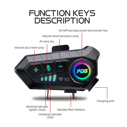 Bluetooth 5.3 Motorcycle Helmet Headset: Waterproof Wireless Hands-free Call Kit - MP3 Music Player Speaker, Perfect for Moto Riders