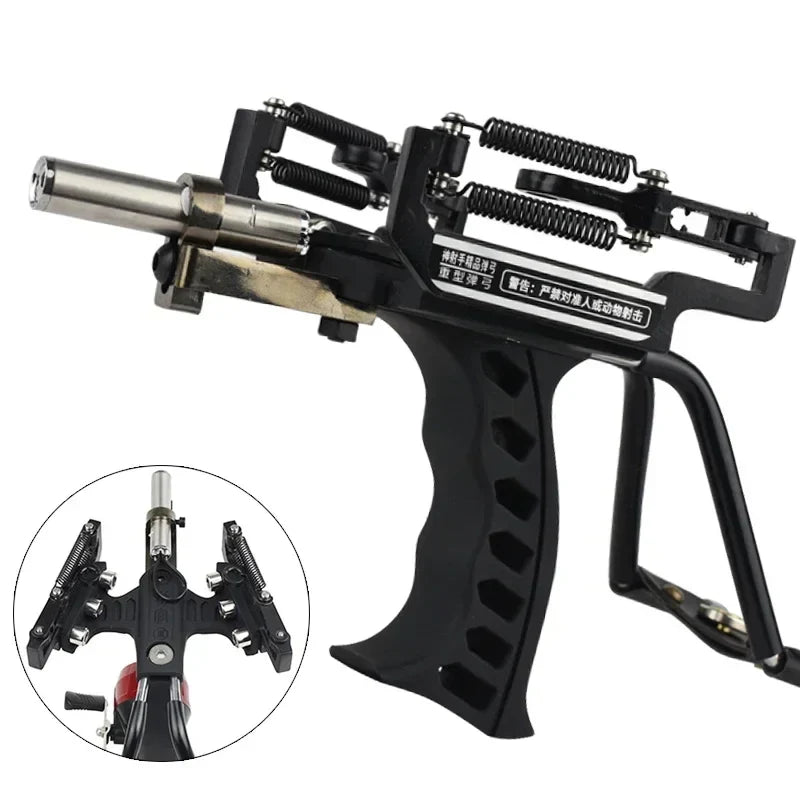 Powerful Metal Slingshot Catapult – Laser Spring Design with Magnetic Wrist Support, Outdoor Hunting & Fishing Sports Shooting Tool