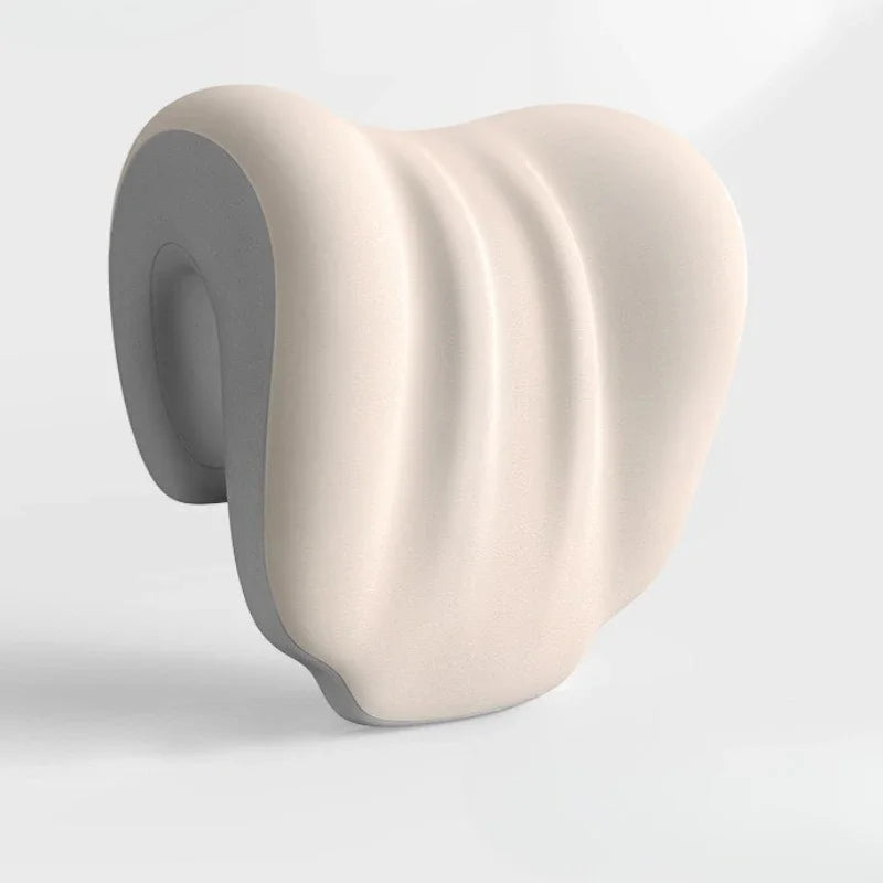 Ergonomic Office Nap Pillow – Portable Light Blue Neck Support Cushion with Adjustable Strap for Supine & Natural Sleep