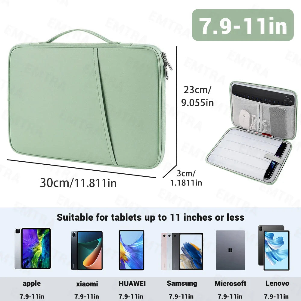 EMTRA Tablet Handbag Case - Shockproof Cover for iPad Mini 6, Air 4/5, Pro 11/12.9, Xiaomi Pad 5 & Kindle