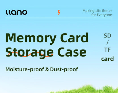 Llano Memory Card Case – Water-Resistant & Anti-Shock Holder for SD, Micro SD & TF Card Storage Organizer