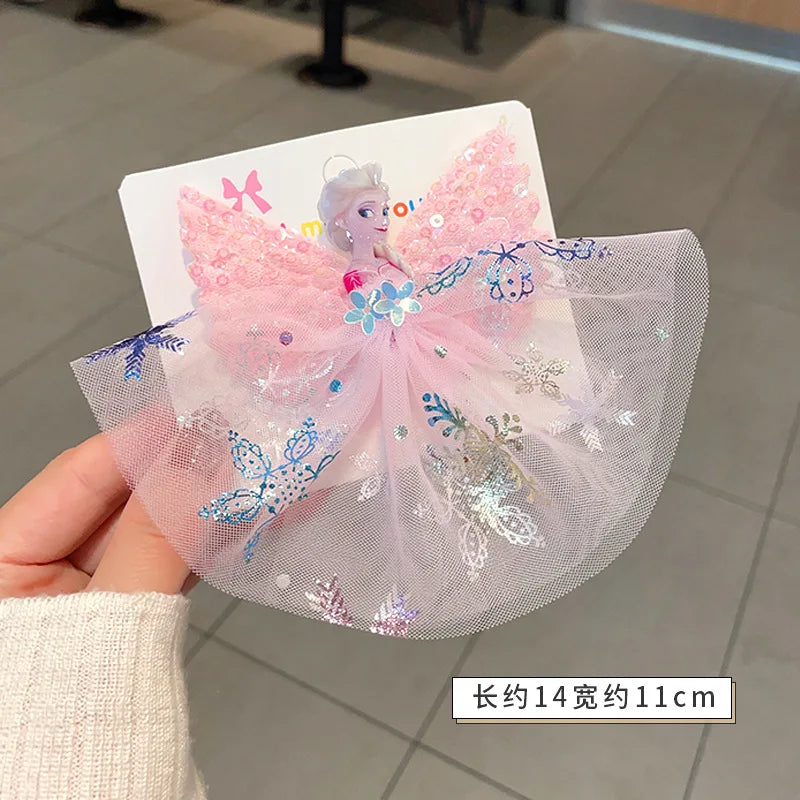 Disney Frozen Elsa Princess Wig & Braid Hairpin - Kawaii Hair Clip Accessories for Girls, Anime Cartoon Toy Gifts