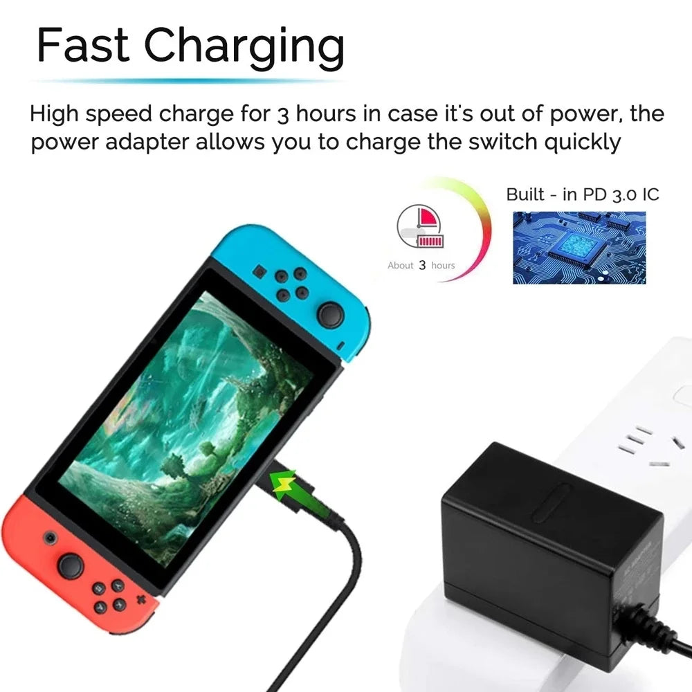 Nintendo Switch & Switch Lite Fast Charger – AC Power Adapter for Mobile Devices
