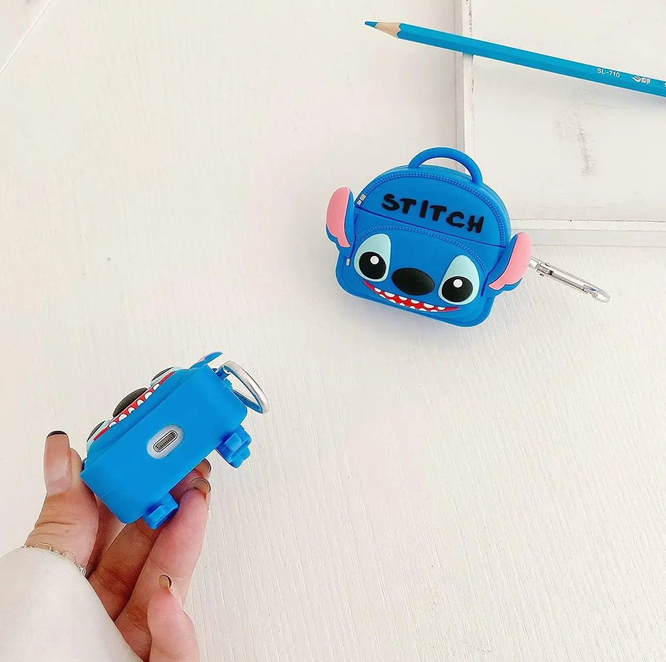 Backpack Stitch Silicone Case for AirPods 1/2/3/4 & Pro/Pro 2 — Cute Protective Earphone Cover