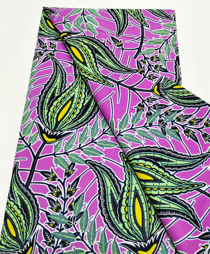 African Real Wax Print Fabric - 100% Cotton Nigerian Ankara Sewing Material for Party Dresses