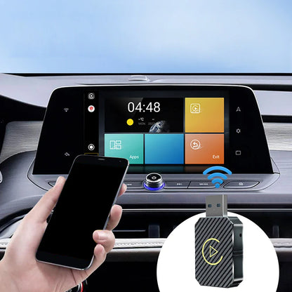 Wireless CarPlay & Android Auto Adapter — 2-in-1 Smart Mini Car AI Box with BT Wireless USB Dongle for OEM