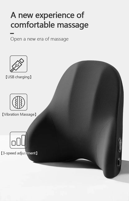 Car Electric Lumbar & Neck Massage Cushion | Single Headrest Vibration Pillow for Seat Support