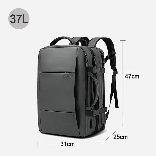 BANGE Expandable Men’s Waterproof Laptop Backpack – 17.3" Large Capacity Hiking & Travel Bag