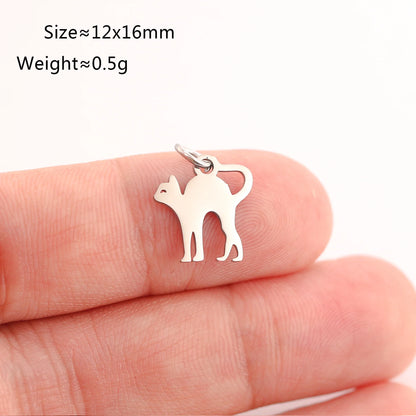 5PCS Animal Claw Charms Set – Stainless Steel Cat, Elephant, Hummingbird & Yoga DIY Pendants for Necklaces & Earrings