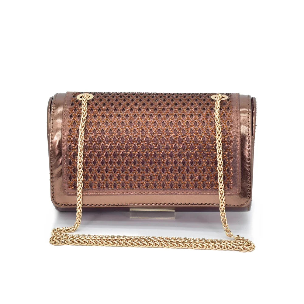 Women’s Rhinestone Italian Shoe & Bag Set - Elegant Matching Party Accessories