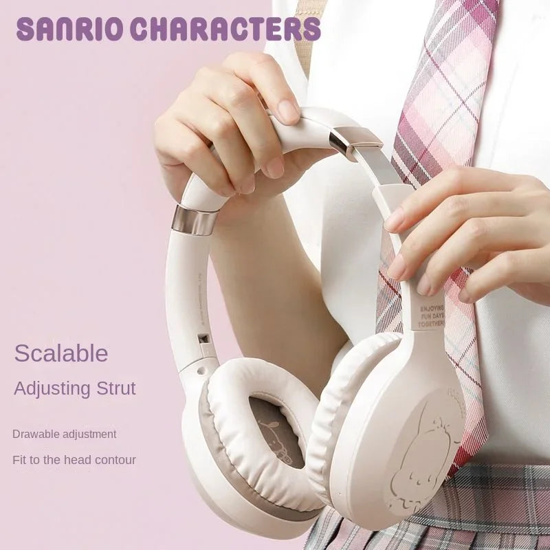 Hello Kitty & Kuromi Wireless Bluetooth Headset — Kawaii Cartoon Character Student Headphones, New Style
