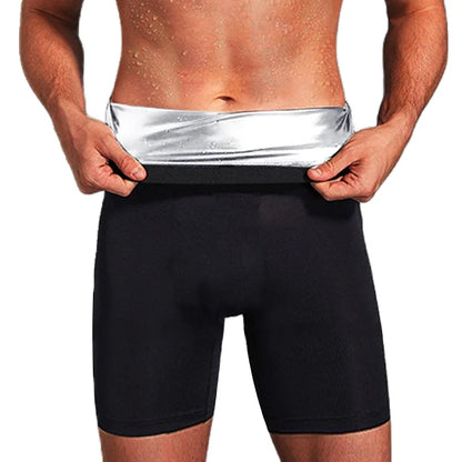 Men’s Sauna Sweat Shorts – Slimming Fat Burning Workout Fitness Waist Trainer Belly Trimmer Abdomen Reducer Activewear