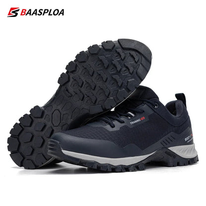 Baasploa Men's Waterproof Hiking Shoes – Anti-Skid, Wear-Resistant Outdoor Sneakers for Travel & Sports