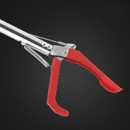 1.5M Foldable Snake Tongs - Stainless Steel Reptile Grabber Tool with Wide Jaw Catcher Hook for Snake Handling