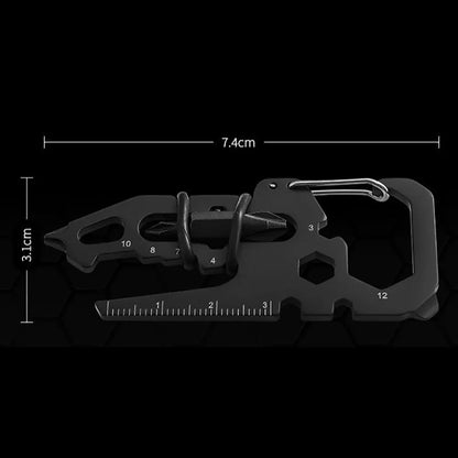 Stainless Steel Carabiner Keychain – Multifunction Bottle Opener & Outdoor Camping Climbing Tool