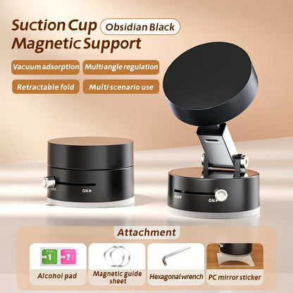 Vacuum Magnetic Folding Swivel Phone Stand – Double-Sided Suction Cup Holder, Universal Compatibility