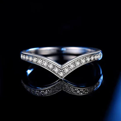 100% Pass Diamond Tester Pen & Moissanite Ring – Matching 925 Sterling Silver Wedding Band for Women