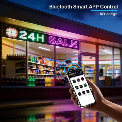 LED Scrolling Advertising Sign - Flexible Bluetooth Display with App-Controlled Text, Patterns & Animations