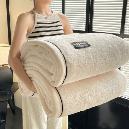 Grade A Half-Side Fleece Blanket — Soft Fluffy Autumn & Winter Throw for Sofa, Napping, and Warm Shawl