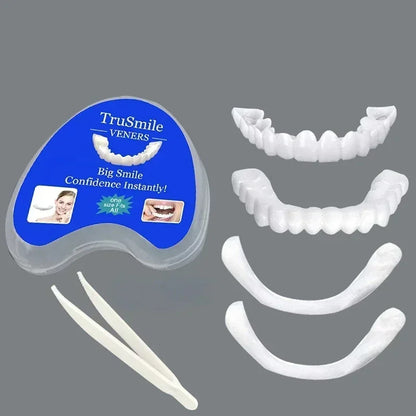 Silicone Denture Set – Temporary Orthodontic Teeth, Fake Teeth for Oral Hygiene, Whitening, and Dental Braces Simulation