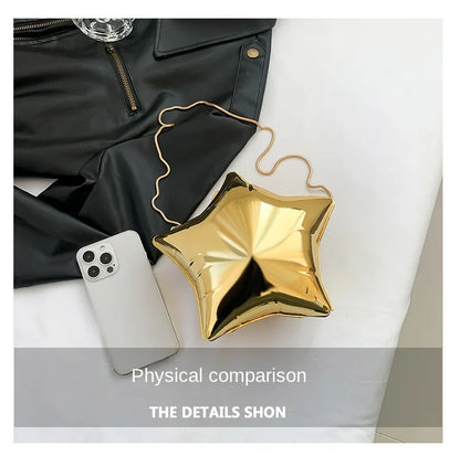 Acrylic Bright Five-Pointed Star Zero Wallet – 2025 Sweet Cool Spicy Girl Mini Party Bag, Candy Colored Banquet Purse