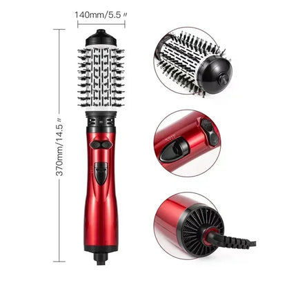 3-in-1 Rotating Hair Dryer & Straightener Brush – Hot Air Comb with Negative Ion Hair Styler