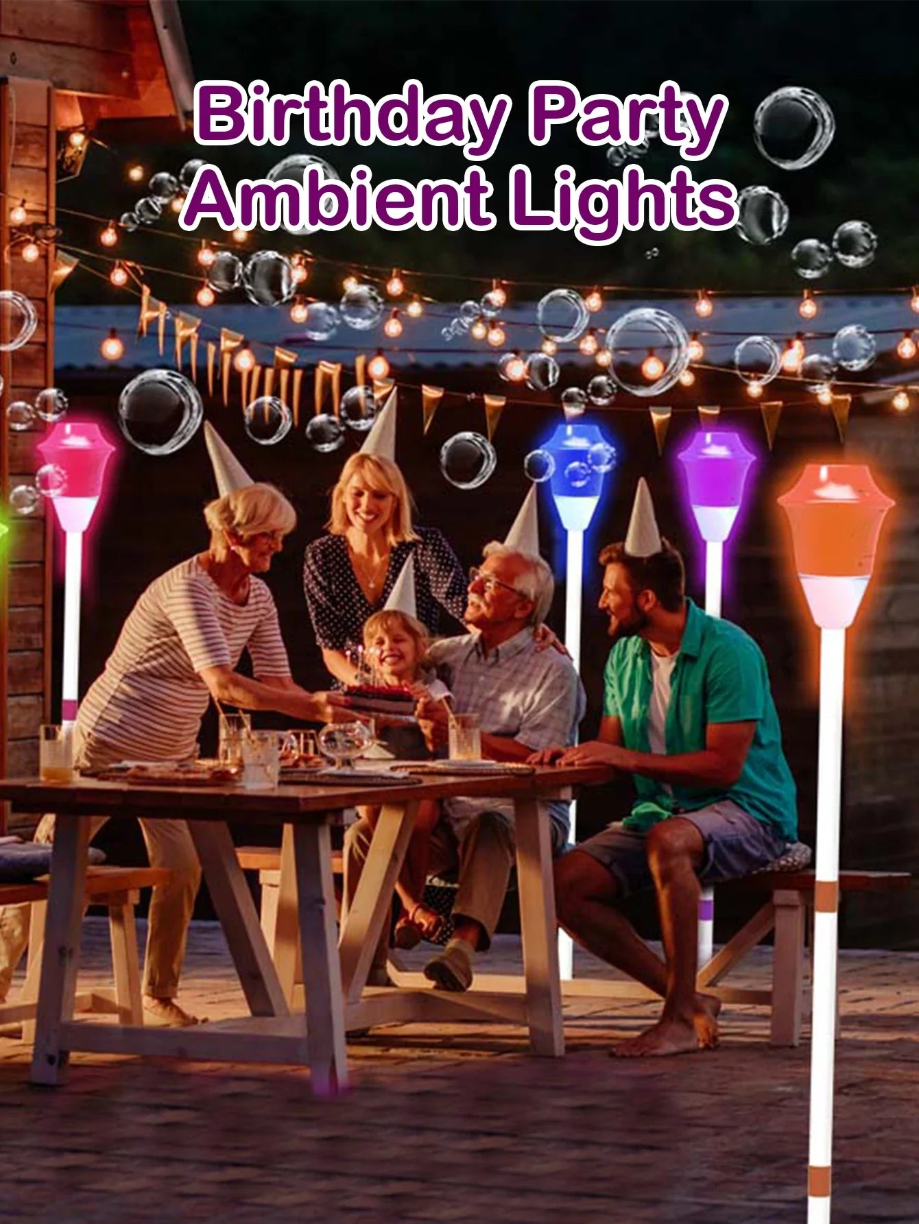 Street Light Bubble Machine – Fully Automatic Light-Up Bubble Maker for Birthday, Wedding & Outdoor Parties