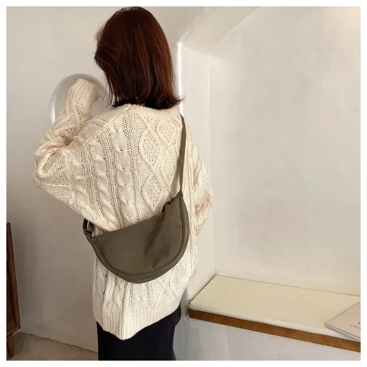 Casual Nylon Hobo Crossbody Bag for Women – Shoulder, Half Moon, Tote Travel Shopper & Purses