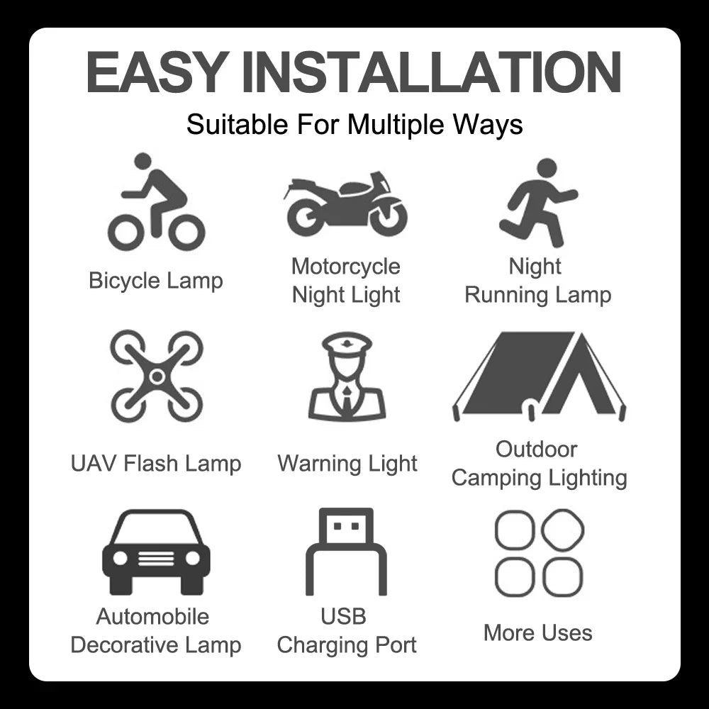 Donwof M3 Car & Motorcycle Strobe Light – Waterproof LED Anti-Collision Warning with Remote