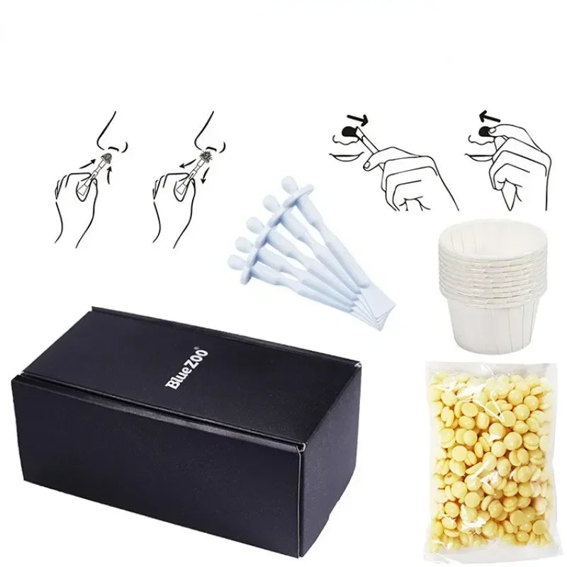 Painless Nose Hair Removal Wax Kit - Nostril Cleaning Depilation, Paper-Free Hair Wax for Men & Women