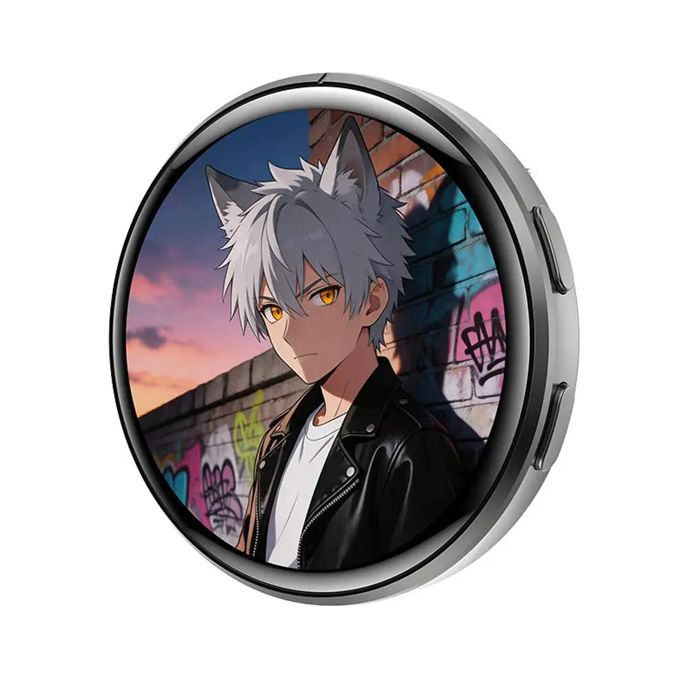 Anime Digital Badge Pin - HD Touchscreen Photo & Video Display E-Badge for Cosplay, Parties & Fandoms