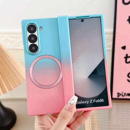 Magnetic Magsafe Wireless Charging Case — Gradient Liquid Silicone Bumper for Samsung Galaxy Z Fold 3-7