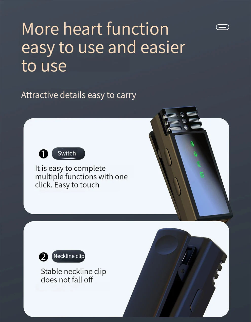 Xiaomi Wireless Lavalier Microphone – Portable Noise-Cancelling Mini Mic for Vlog, Interview, Live Streaming, Audio & Video Recording