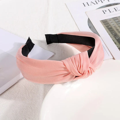 New Knotted Headbands for Women & Girls – Solid Color Hair Bands, Simple Retro Hair Hoop, Makeup Headwear, Hair Accessories