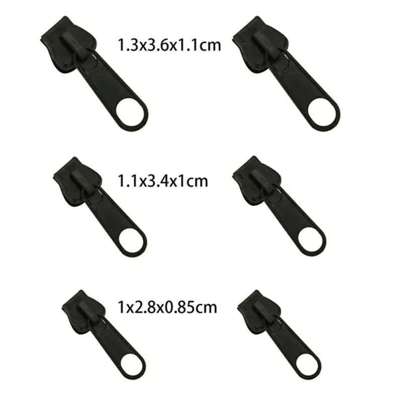 Universal Zipper Repair Kit – 3 Sizes Instant Fix Zip Slider Replacement for Clothes, Bags & Sewing, Zipper Rescue Tool Accessory