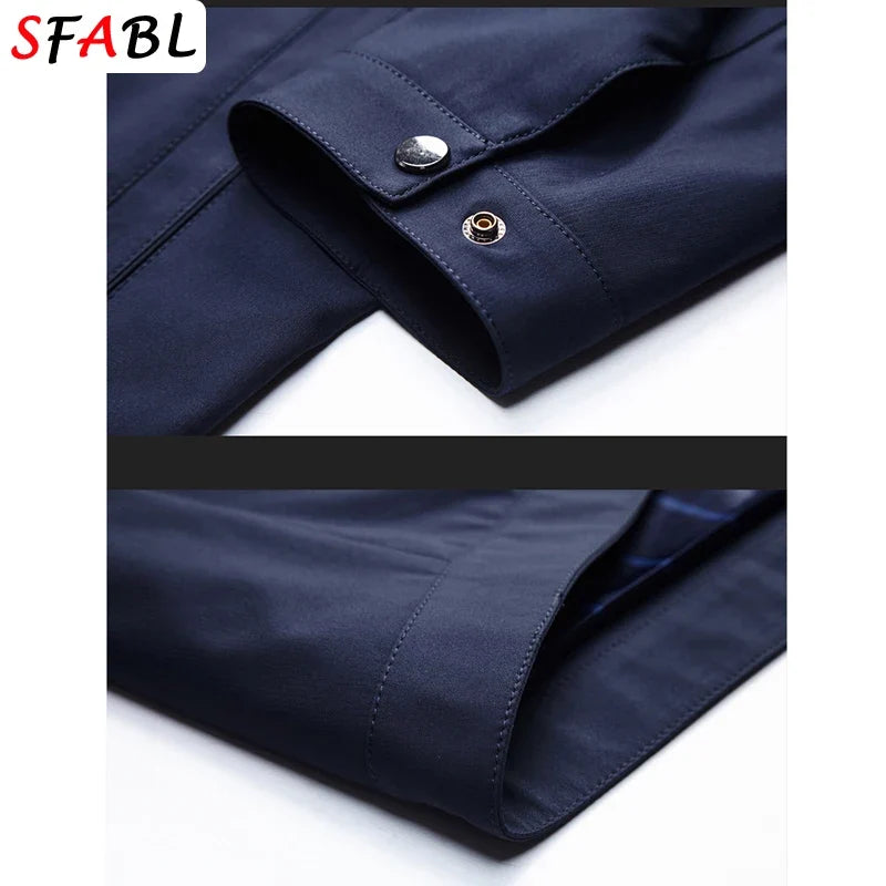 Men’s Business Casual Jacket - Luxury Zipper Blazer Office Coat for Spring and Autumn, Up to 3XL