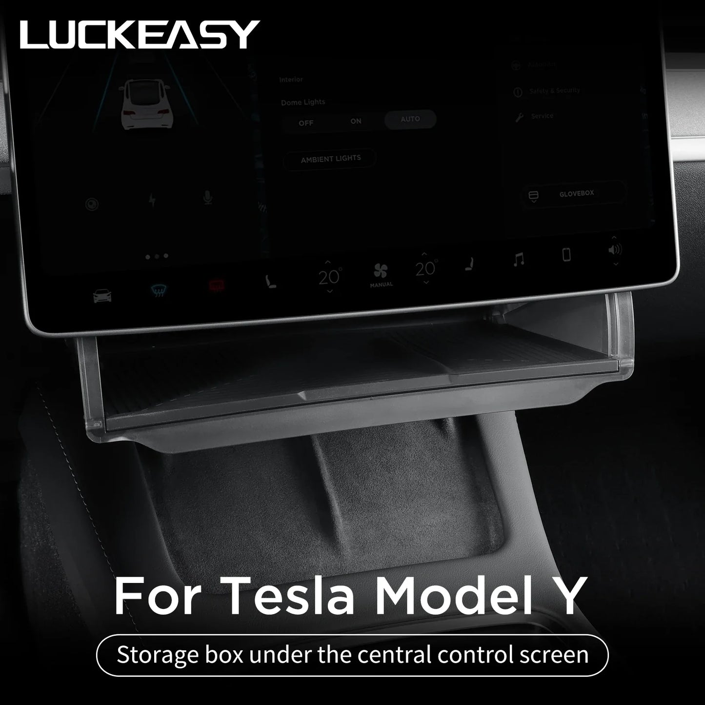 Tesla Model Y 2024 Car Storage Box – Hidden Organizer Tray Under Central Control Screen, Fits Model 3 2021-2022