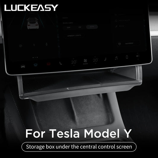 Tesla Model Y 2024 Car Storage Box – Hidden Organizer Tray Under Central Control Screen, Fits Model 3 2021-2022