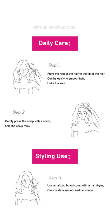 Dyson Airbag Hairbrush Styling Kit – Comb Set with Wide Tooth, Cylinder Comb & Massage Airbag for Curly Hair
