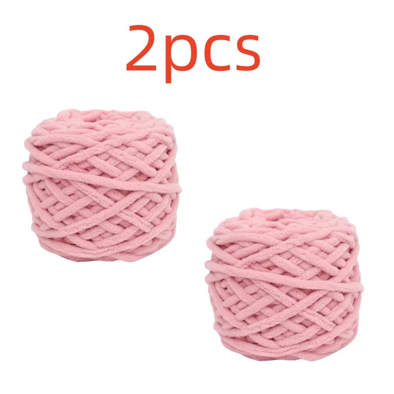 100g Chenille Knitting Yarn – Soft Thick Cotton Ice Strip Wool for DIY Hand Knitting Scarves & Crafts