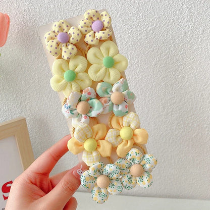 10 Pcs Baby Girl Flower Hair Bands Set – Cute Colorful Soft Scrunchies Ponytail Holders for Kids
