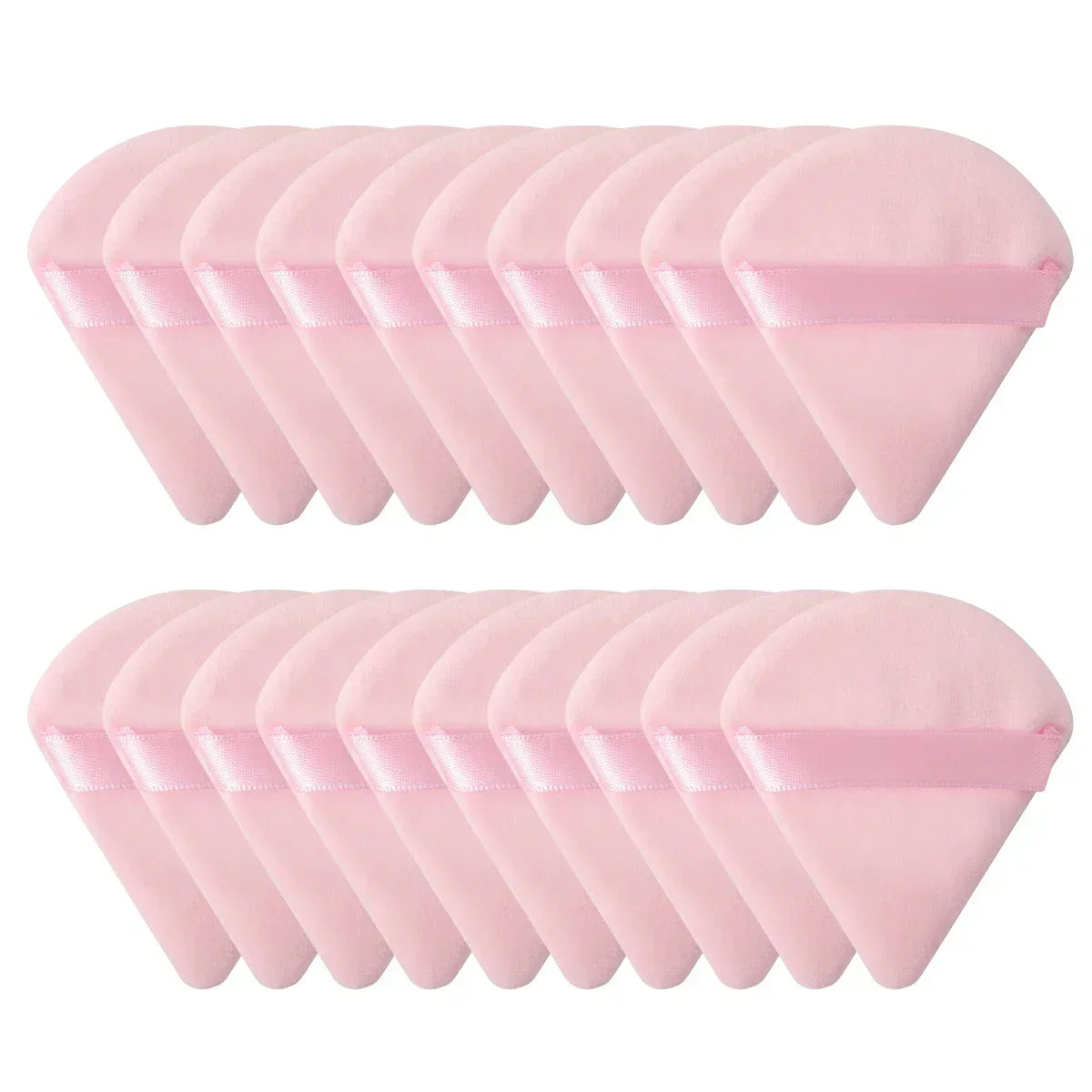 10/20PCS Triangle Velvet Powder Puffs – Mini Face Makeup Sponges, Washable & Lightweight Cosmetic Tools