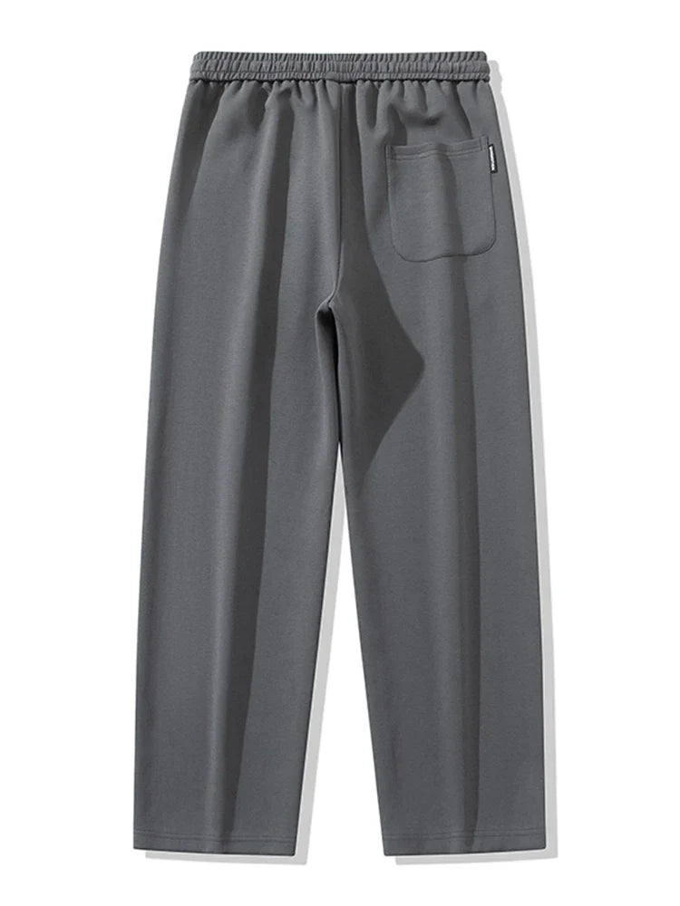 Men’s Wide Leg Cotton Sweatpants – Straight Fit Drawstring Casual Sports Track Pants, Big Size up to 8XL
