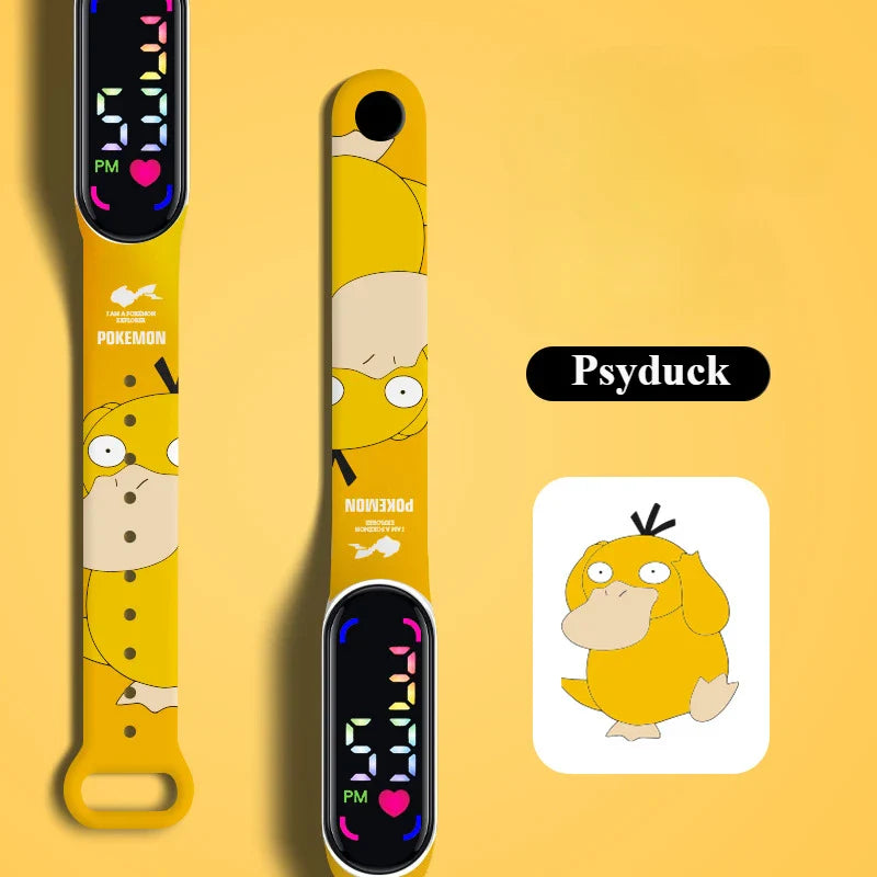 Pokémon LED Electronic Watch — Cute Pikachu & Gengar Waterproof Digital Bracelet for Boys & Girls, Birthday Gift