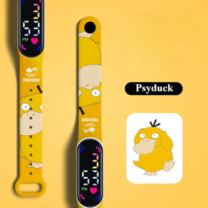 Pokémon LED Electronic Watch — Cute Pikachu & Gengar Waterproof Digital Bracelet for Boys & Girls, Birthday Gift