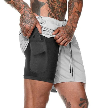 Men’s 2-in-1 Sports Shorts — Double-Layer Running, Gym & Fitness Shorts for Summer
