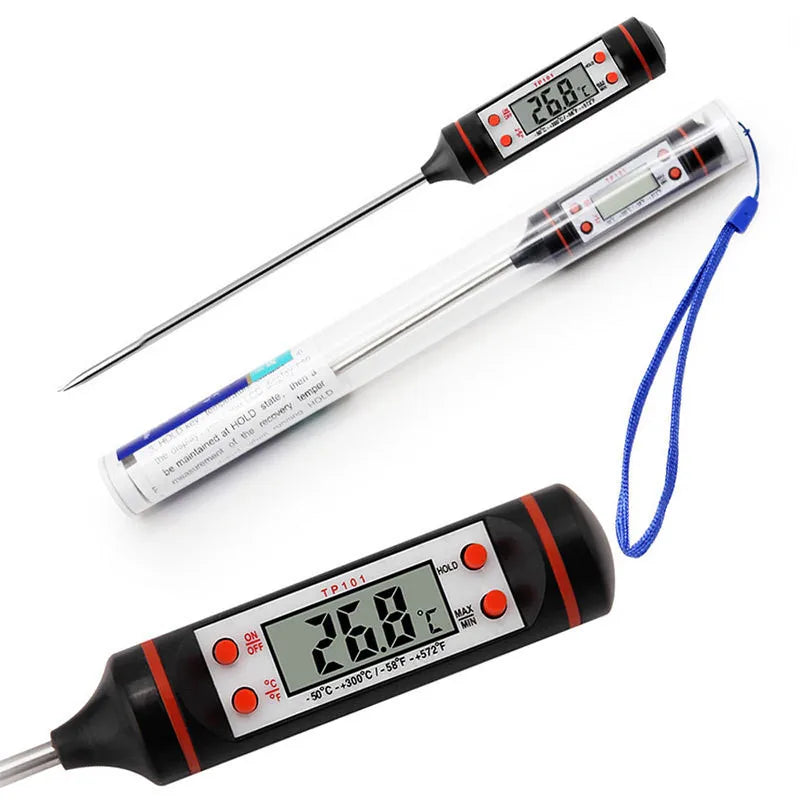 Professional Digital Kitchen Thermometer – Stainless Steel Probe for Meat, BBQ & Cooking